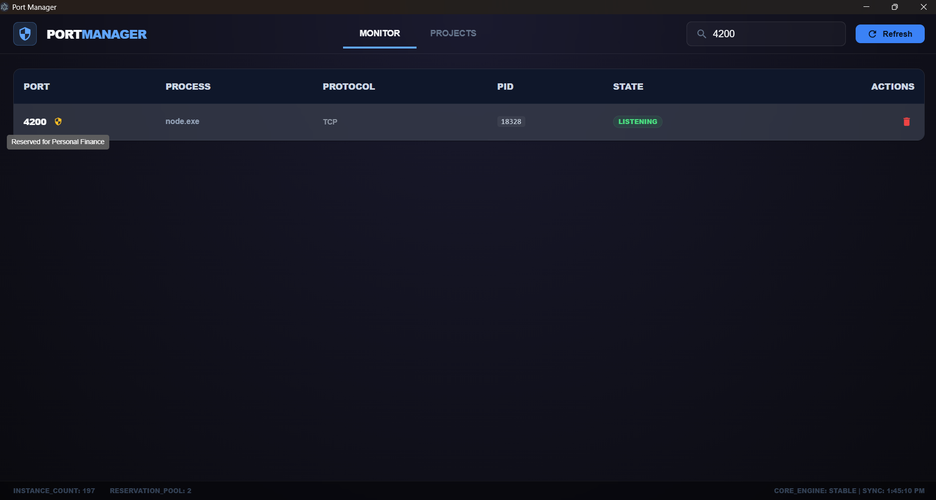 Port Manager Application