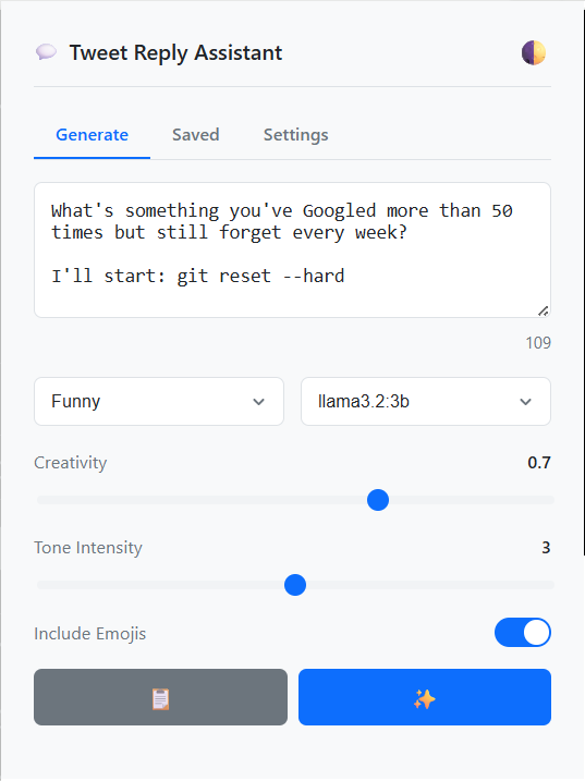 Tweet Reply Generator Chrome Extension